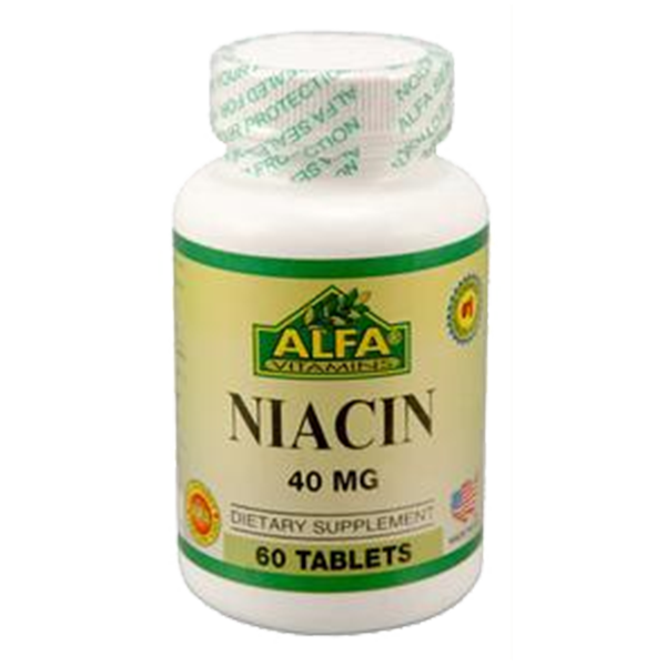 Niacin 40 mg 60 tablets