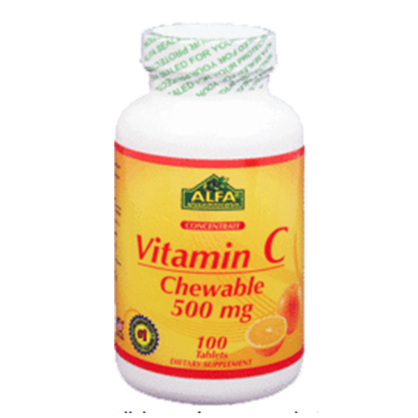 Vitamin C Chewable 500 mg 100 tabletas